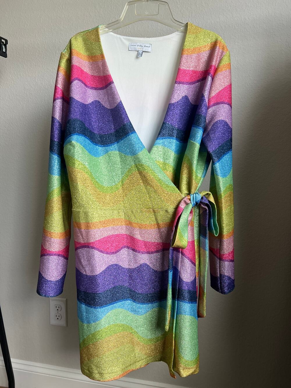 Never Fully Dressed Zsa Zsa Rainbow Sparkly Wrap Dress Size US 12